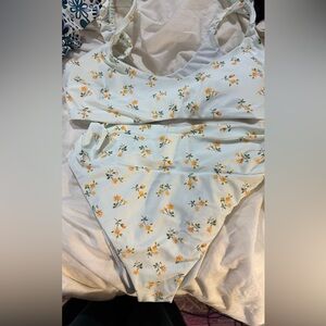 Aerie Floral Bikini - White and Yellow